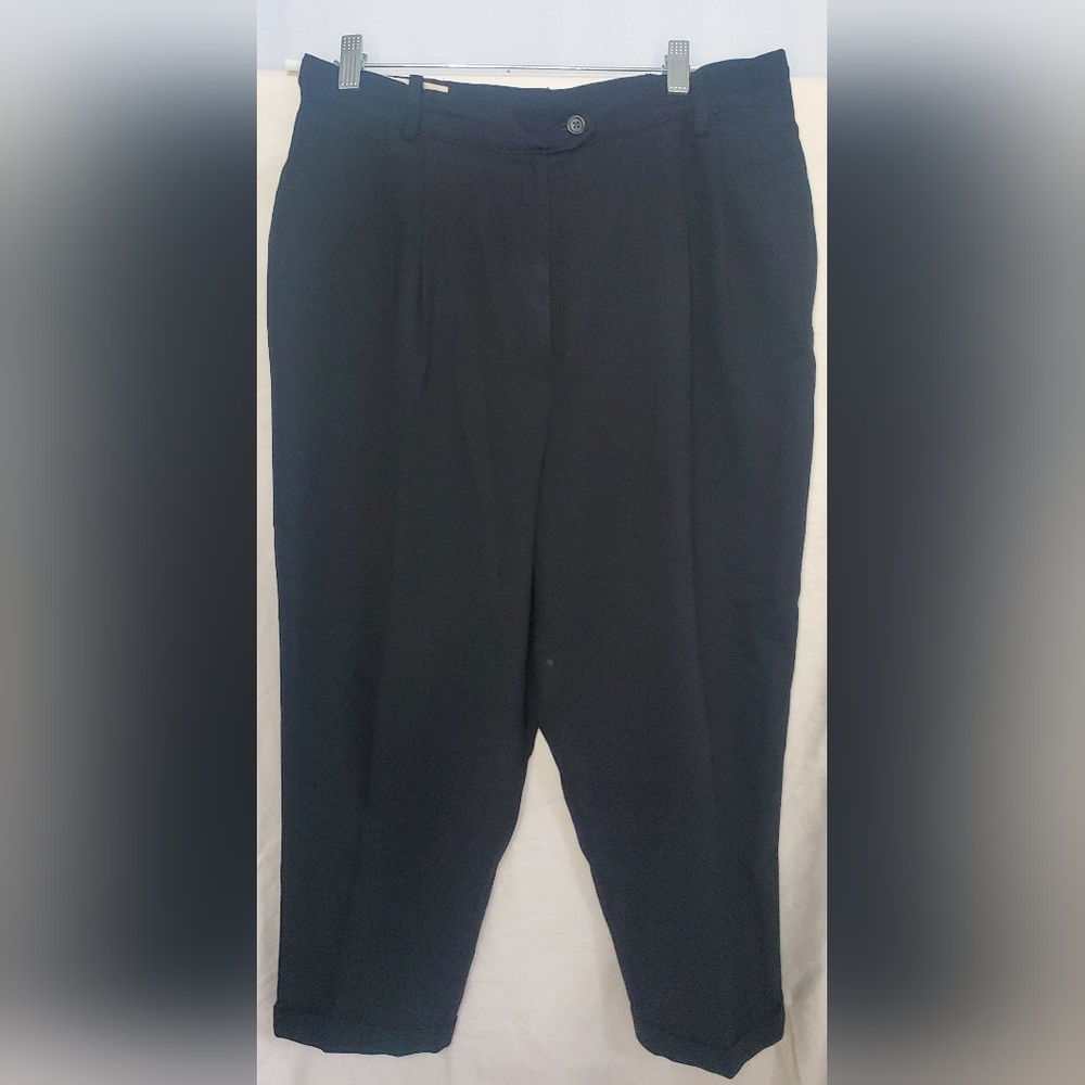 Women’s Lands’ End Black Wool Slacks Size 12 Regular Career Pants
